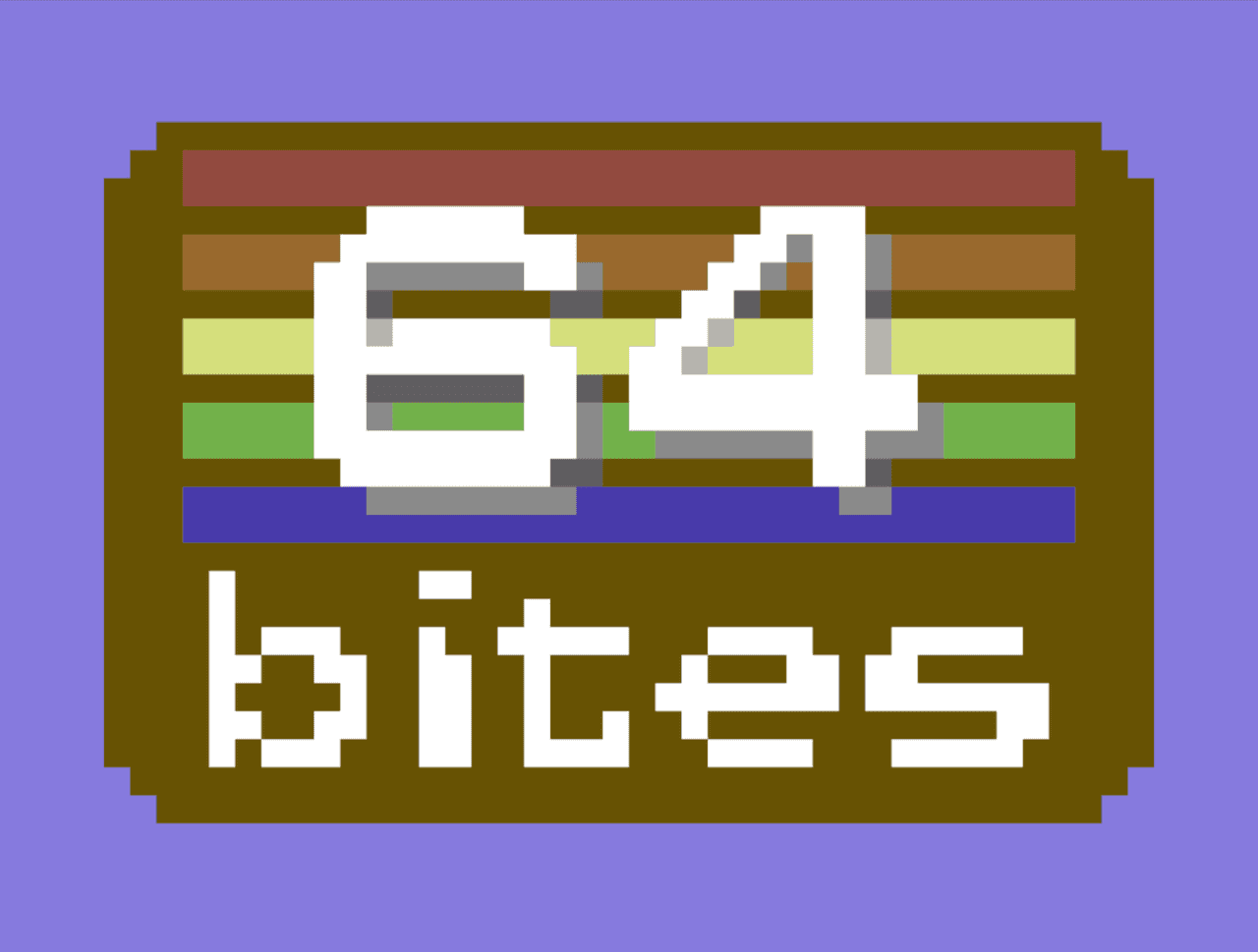 64bites logo made from colored characters