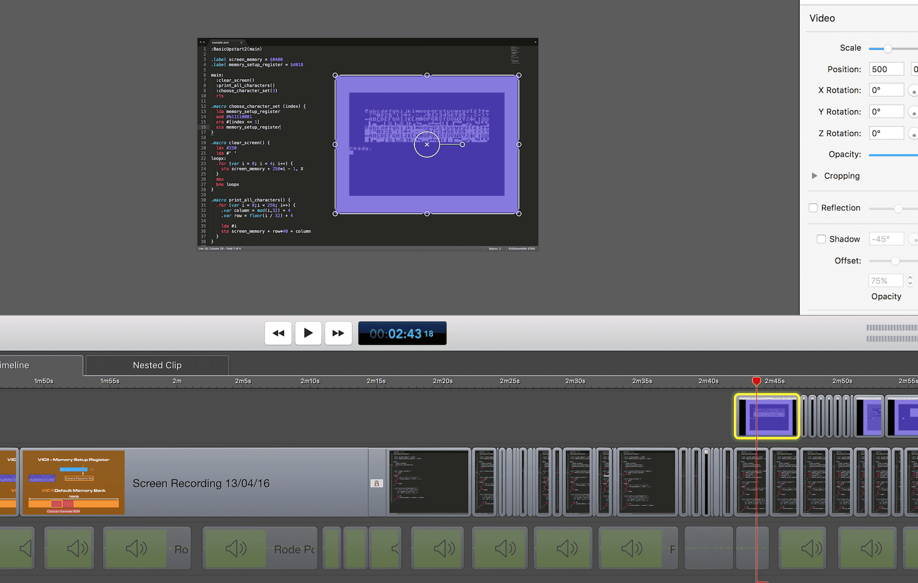 Video Editing in Screenflow